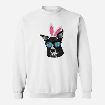 Mcnab Dog Cool Sunglass Bunny Hat Happy Easter Day Sweat Shirt - Seseable
