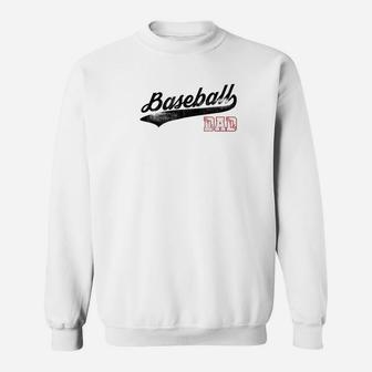 Mens Baseball Inspired Dad Fathers Day Distressed Premium Sweat Shirt - Seseable