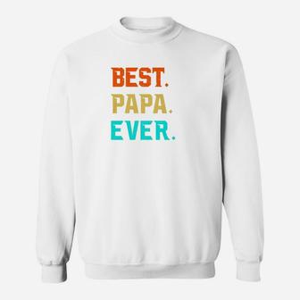 Mens Best Papa Ever Vintage Retro Fathers Day Gift Sweat Shirt - Seseable