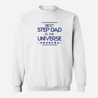 Mens Best Step Dad In The Universe Fathers Day Gifts Space Kids Premium Sweat Shirt - Seseable