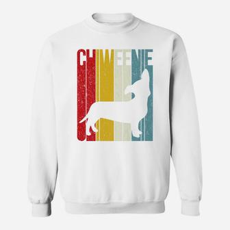 Mens Chiweenie Silhouette Cute Chiweenie Dog Sweat Shirt - Seseable