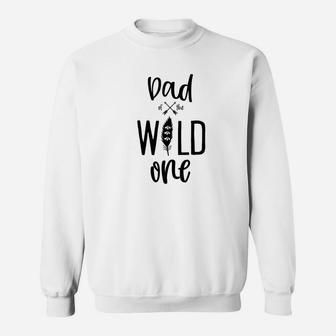 Mens Dad Of The Wild One Boho Feather 1st Birthday Family Father Premium Sweat Shirt - Seseable