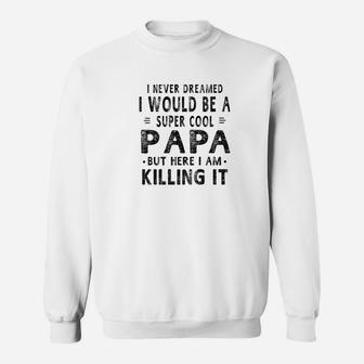 Mens Family Fathers Day A Super Cool Papa Men Sweat Shirt - Seseable