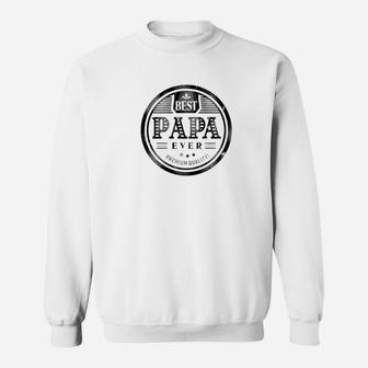 Mens Family Fathers Day Best Papa Ever Grandfather Dad M Sweat Shirt - Seseable