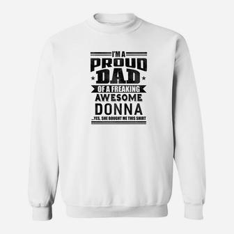 Mens Family Fathers Day Dad Daughter Donna Name Men Sweat Shirt - Seseable