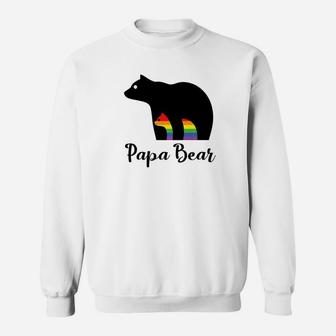 Mens Fathers Day Papa Bear Gift For Father Of Gay Child Sweat Shirt - Seseable