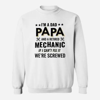 Mens Funny Retired Auto Mechanic Papa Mens Sweat Shirt - Seseable