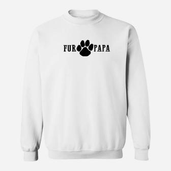 Mens Fur Papa Funny Dog Dad Paw Print Fathers Day Gift Premium Sweat Shirt - Seseable