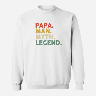 Mens Papa Man Myth Legend Shirt Dad Father Gift Retro P Sweat Shirt - Seseable