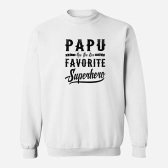 Mens Papu Superhero Fathers Day Gifts Dad Grandpa Men Sweat Shirt - Seseable