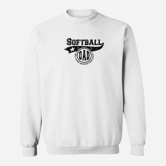 Mens Softball Dad Fathers Day Gift Father Sport Men Sweat Shirt - Seseable