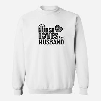 Mens This Nurse Loves Her Husband Couple Sweat Shirt - Seseable