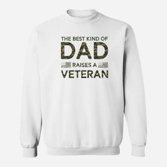 Mens Veteran Dad Soldier Military Camouflage Fathers Day Gifts Premium Sweat Shirt - Seseable