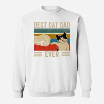 Mens Vintage Best Cat Dad Ever Bump Fit T-shirt Sweat Shirt - Seseable