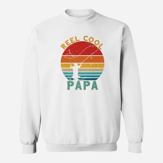 Mens Vintage Reel Cool Papa Fishing Retirement Fathers Day Premium Sweat Shirt - Seseable