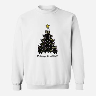 Meowy Cat Christmas Tree Sweat Shirt - Seseable