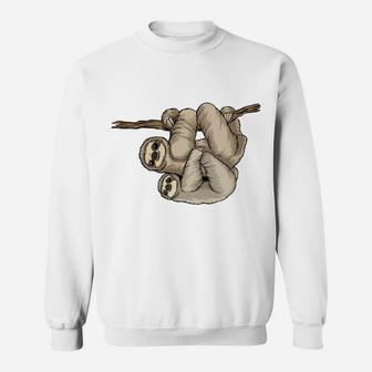 Mom And Baby Sloth Climbing Tree Funny Gift Sweatshirt | Seseable CA