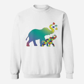 Mom Gift Elephant Puzzle Design Sweat Shirt - Seseable