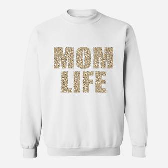 Mom Life Leopard Letters Sweat Shirt - Seseable