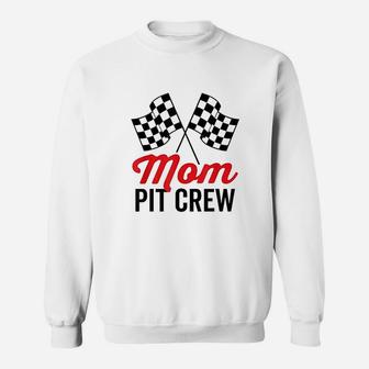 Mom Pit Crew For Racing Party Team Mommy Costume Sweat Shirt - Seseable