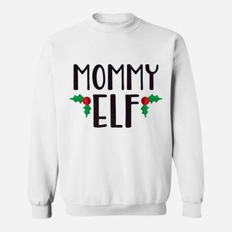 Mommy Elf Cute Funny Family Christmas Elf Sweat Shirt - Seseable