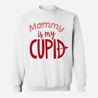 Mommy Is My Cupid Valentines Day Mom Kids Boys Girls Sweat Shirt - Seseable