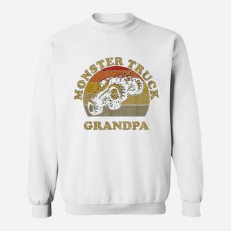 Monster Truck Grandpa For Grandfather Retro Vintage Sweat Shirt - Seseable
