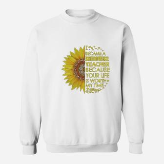 Montessori Preschool Teacher Sunflower Sweat Shirt - Seseable