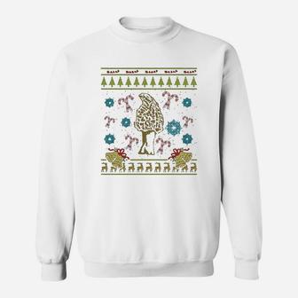 Morel Mushrooms Christmas Ugly Sweater Design Shirt Men’s Premium Hoodie Sweat Shirt - Seseable