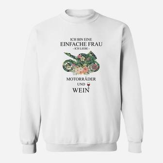 Motorrad & Wein Frauen Sweatshirt Einfache Frau Motiv - Seseable