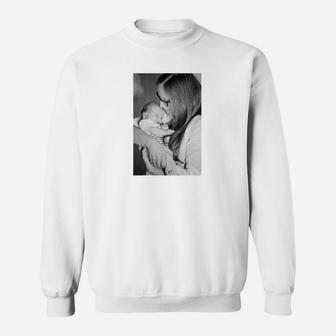 Mutter und Kind Foto Sweatshirt, Klassisches Weiß in Schwarz-Weiß - Seseable
