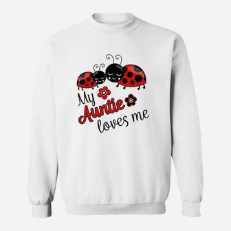 My Auntie Loves Me With Cute Lady Bugs Toddler Sweatshirt - Seseable