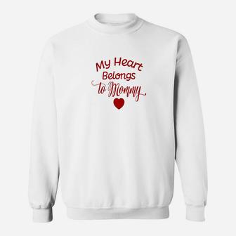 My Heart Belongs To Daddy Valentines Day Shirt Dad Kids Sweat Shirt - Seseable