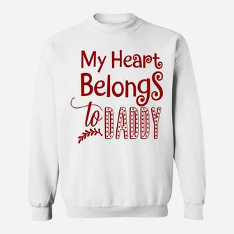 My Heart Belongs To Mommy Valentines Day Mom Kids Sweat Shirt - Seseable