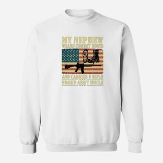 My Nephew Wears Combat Boots Proud Army Uncle Gift Sweat Shirt - Seseable