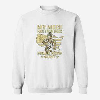 My Niece Has Your Back Proud Army Sweat Shirt - Seseable