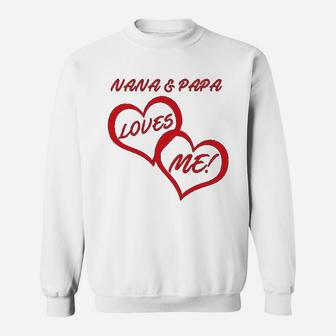 Nana Papa Loves Me Grandparents Sweat Shirt - Seseable