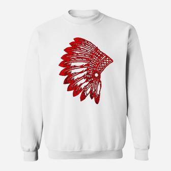 Native American Feather Headdress Indian Chief Tribes Pride Sweatshirt - Seseable