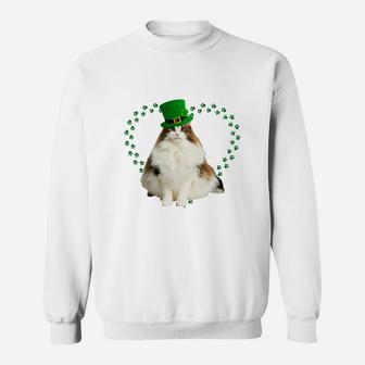 Norwegian Forest Heart Paw Leprechaun Hat Irish St Patricks Day Gift For Cat Lovers Sweat Shirt - Seseable