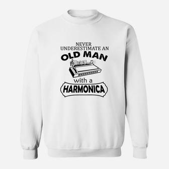 Old Man With A Harmonica Shirt Sweat Shirt - Seseable