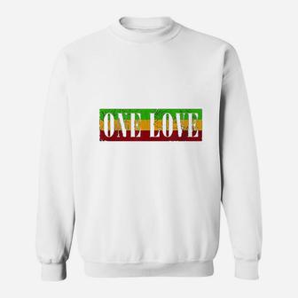 One Love Sign Rasta Jamaica Retro Vintage Gift Sweat Shirt - Seseable