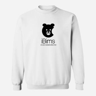 Panda Sweatshirt iBims, 1 sehr beliebte Bärchen, Witziges Weißes Oberteil - Seseable