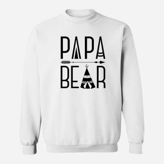 Papa Bear Fathers Day Family Matching Couple Men Sweat Shirt - Seseable