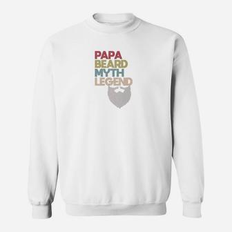 Papa Beard Myth Legend Funny Papa Grandpa Dad Sweat Shirt - Seseable