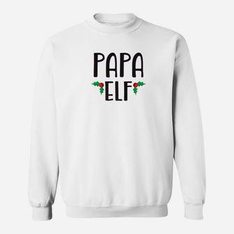 Papa Elf Shirt Cute Funny Family Christmas Elf Sweat Shirt - Seseable