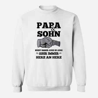 Papa & Sohn Handabdruck Sweatshirt, Herz an Herz Design - Seseable