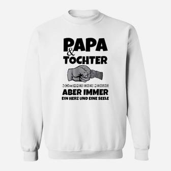 Papa & Tochter Hand in Hand Sweatshirt, Herz-und-Seele Motiv - Seseable