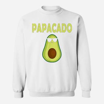 Papacado Funny Avocado Dad Fathers Day Sweat Shirt - Seseable