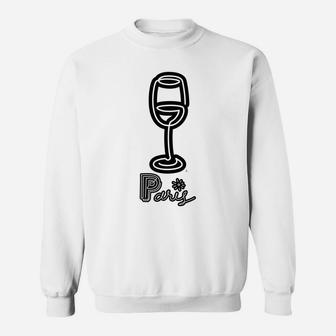 Paris Wine Glass Vintage Travel Holiday Tee Sweat Shirt - Seseable