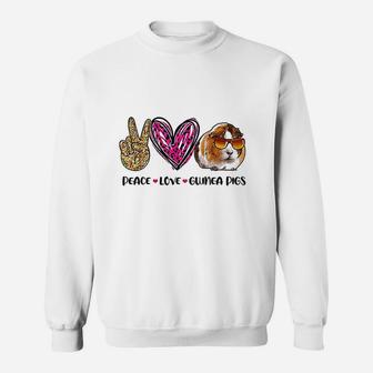 Peace Love Guinea Pigs Gift For Guinea Pigs Lover Sweat Shirt - Seseable